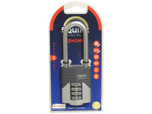 Squire 50/2.5 COMBI Vulcan Combination Padlock, Largura da estrutura em: 50mm (Classificação de segurança: 5) (S.129900)