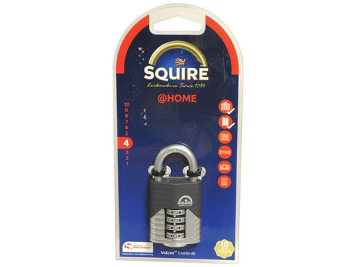 Squire 40 COMBI Vulcan Combination Padlock, Largura da estrutura em: 40mm (Classificação de segurança: 4) (S.129907)