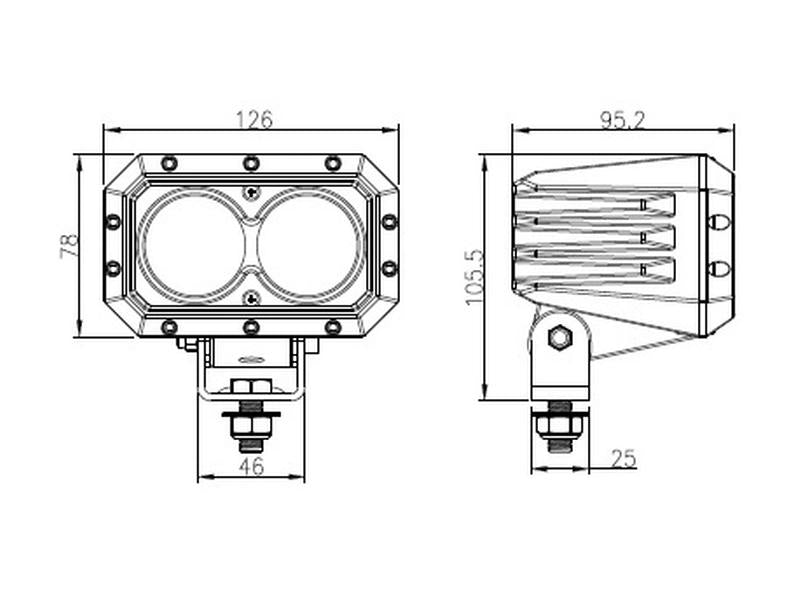 Farol de trabalho LED (Cree Alta Potencia), CISPR 25: Class 3, 6000 Lumens, 10-60V (S.130030)
