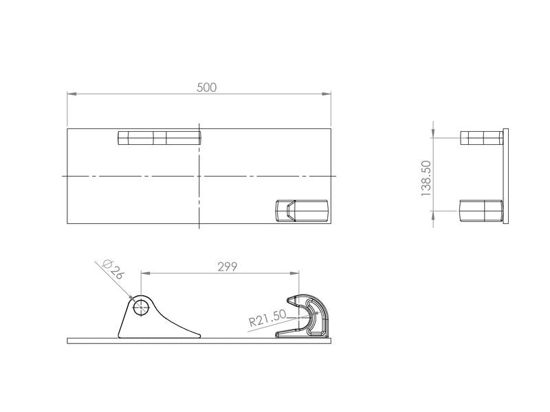 Par de ganchos, Esq./Dt. (par) (S.130801)