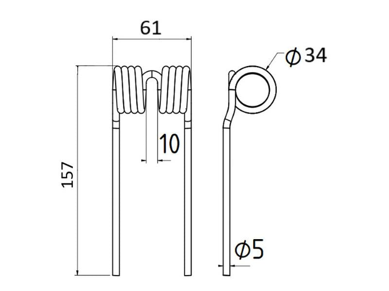 Mola Comp:157mm, Larg:61mm, Ø5mm - para Mengelle (S.132542)