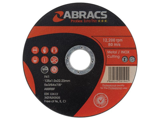 Disco de corte - Metal INOX Ø125 x 1 x 22.23mm A60TBF (S.13347)