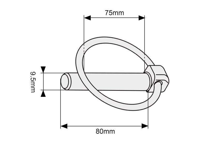 Cavilha de mola, Cavilha Ø9.5mm x 80mm (S.13450)