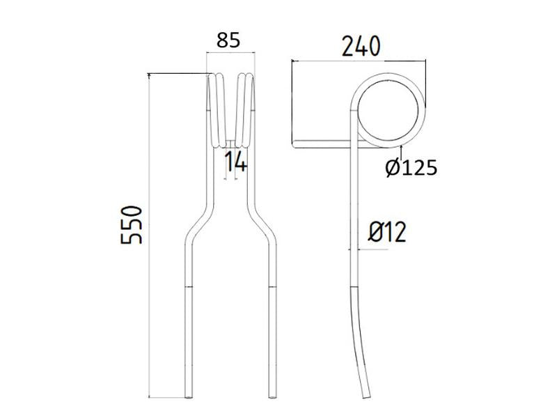 Mola - Ø12mm, Comp: 550mm Aplicavel em: 445067 (S.135910)