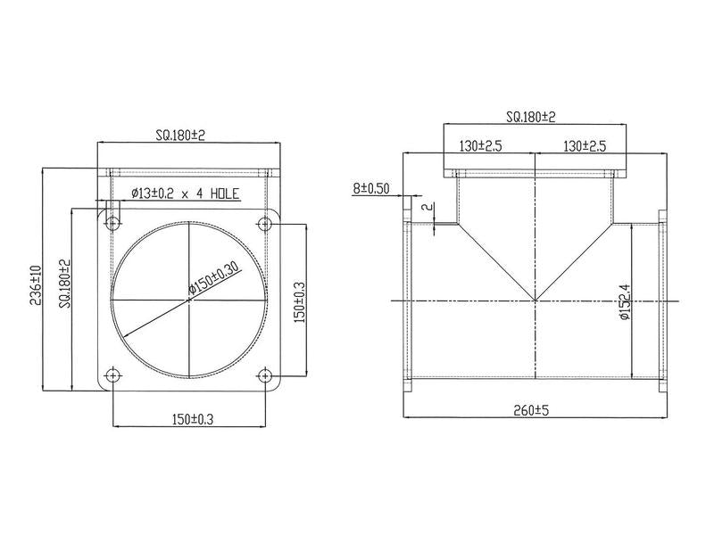 Acoplamento T 6'' (150mm) (galvanizado) (S.136701)