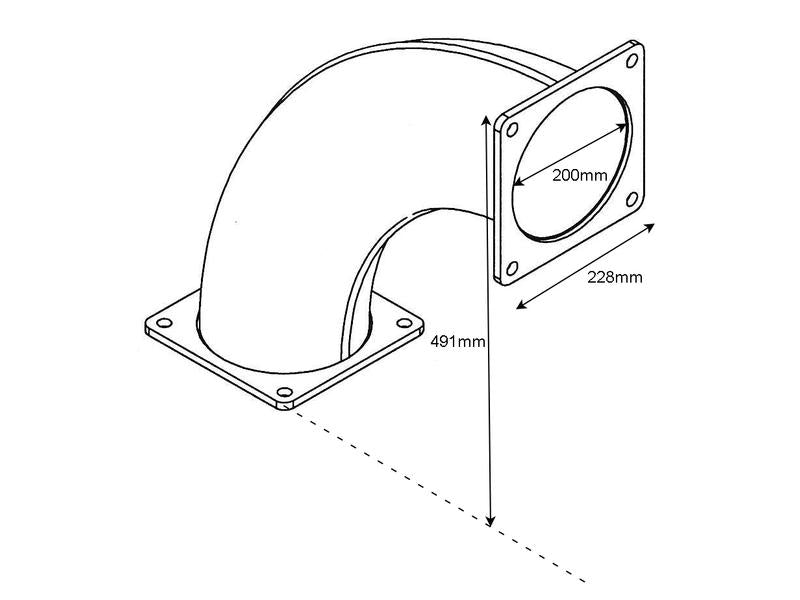 Tubo com curva de 90° 8'' (200mm) (galvanizado) (S.136703)