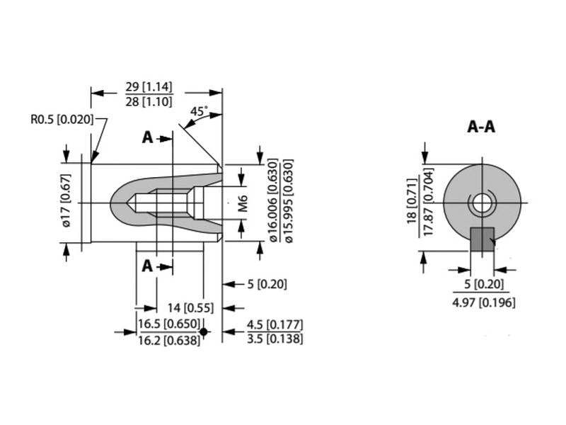 Danfoss Bomba hidráulica OMM20 20cc rev com 16mm Cilíndrico Tipo de veio (S.137143)