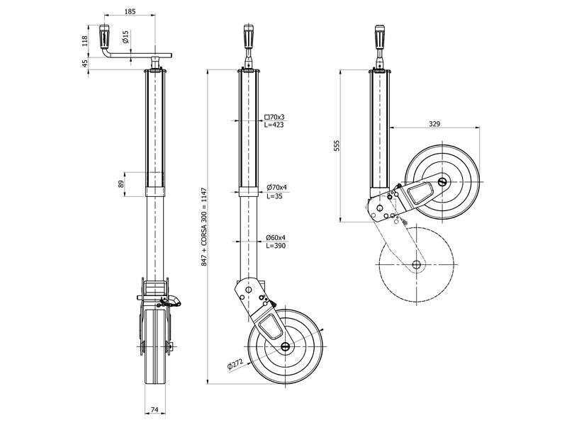 Apoio Reboque 1000kg (S.14461)