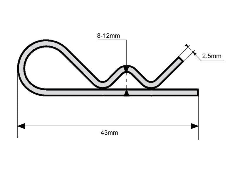 Cavilha tipo R Ø2.5mm x 43mm (S.14973)