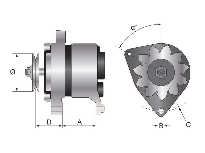 Alternador (Sparex) - 14V, 80 Amps (S.150725)