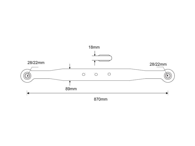 Barra - Olhal Ø 28mm - Olhal Ø 22mm - Esq./Dt. (S.15179)