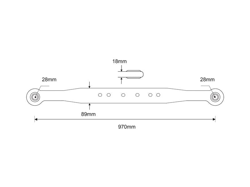 Barra - Olhal Ø 28mm - Olhal Ø 28mm - Esq./Dt. (S.15182)