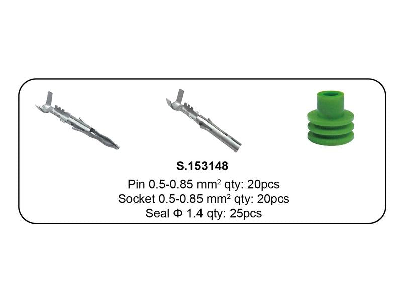 Kit terminais Delphi pino e vedante recarga 80 unidades (S.153148)