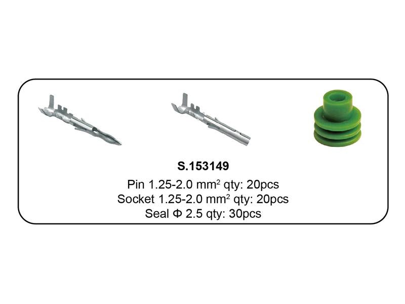 Kit terminais Delphi pino e vedante recarga 80 unidades (S.153149)