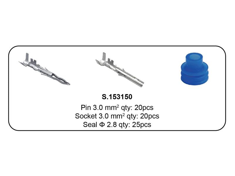 Kit terminais Delphi pino e vedante recarga 65 unidades (S.153150)