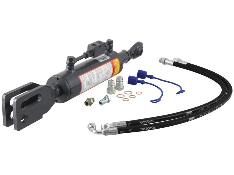 Braço Hidraulico (Fornecido com: Mangueiras) - Olhal Ø 22mm - Forquilha Furo Ø 28 & 28x90mm - Comprimento minimo: 690mm, Diametro interno Cilindro: 80mm. (S.153740)