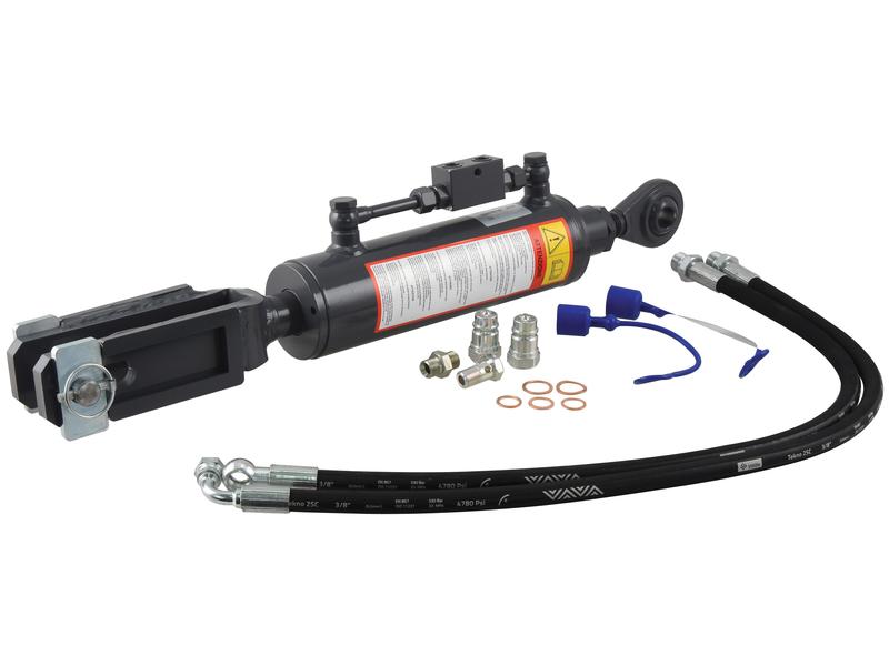 Braço Hidraulico (Fornecido com: Mangueiras) - Olhal Ø 22mm - Forquilha Furo Ø 23x50mm - Comprimento minimo: 680mm, Diametro interno Cilindro: 80mm. (S.155245)