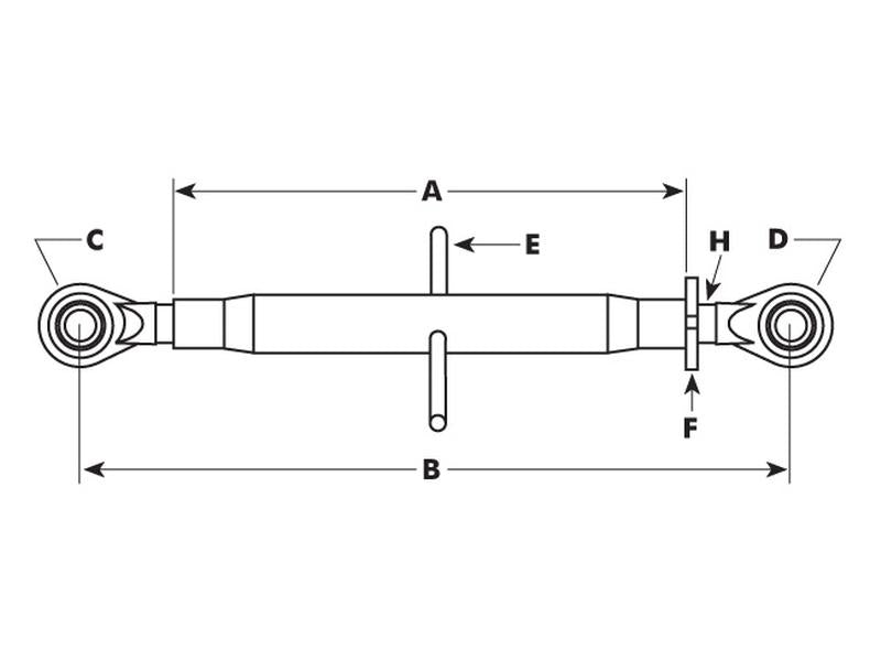 3º ponto (Cat.2/2 (Ø25/25mm)) Comprimento minimo 555mm (S.15556)
