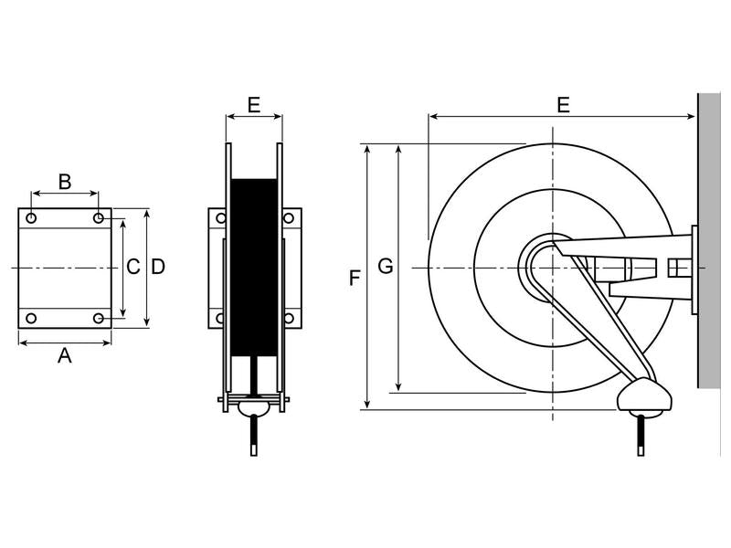 Enrolador retrátil de mangueira Oleo, 1/2 x 15M (S.156535)