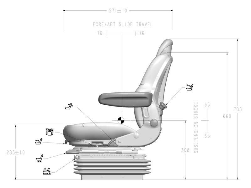 Banco-Suspenção pneumatica-Std - 12V (tecido) (S.156649)