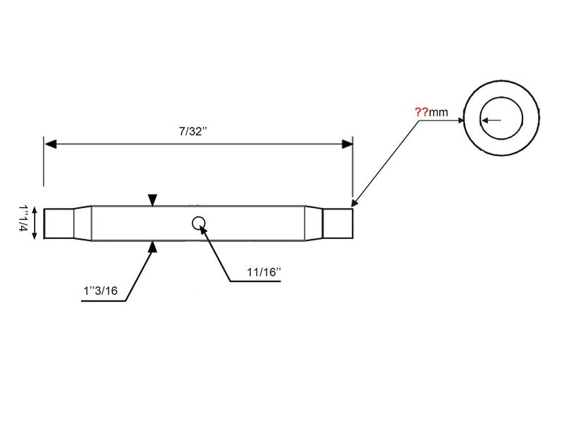 Tubo de 3º ponto - 1-1/4 UNC - 483mm (S.16078)