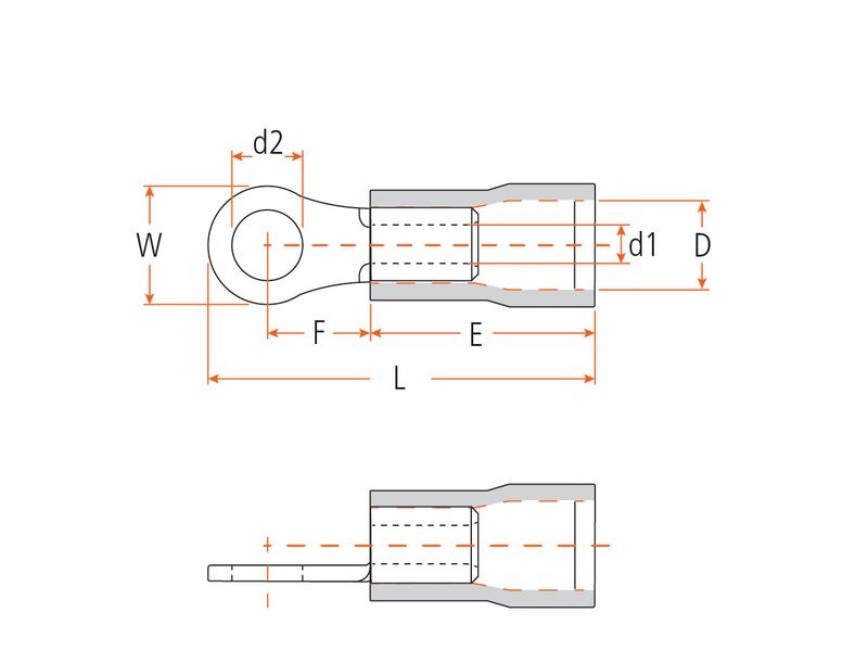Terminal, Aperto Duplo, 5.3mm, Vermelho (0.5 - 1.5mm) (S.163553)