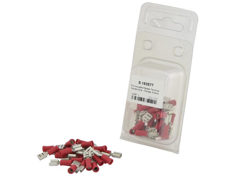 Agripak 25 un. Terminal 6.3mm, Vermelho (S.163577)