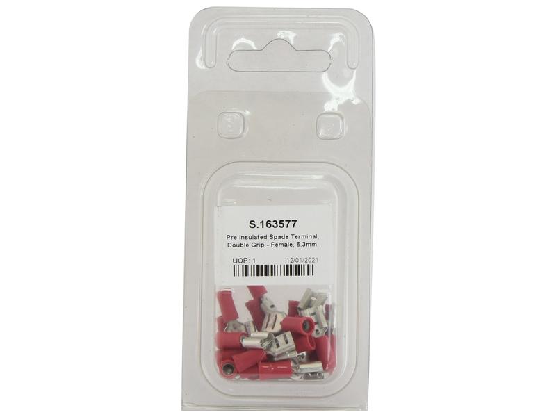 Agripak 25 un. Terminal 6.3mm, Vermelho (S.163577)