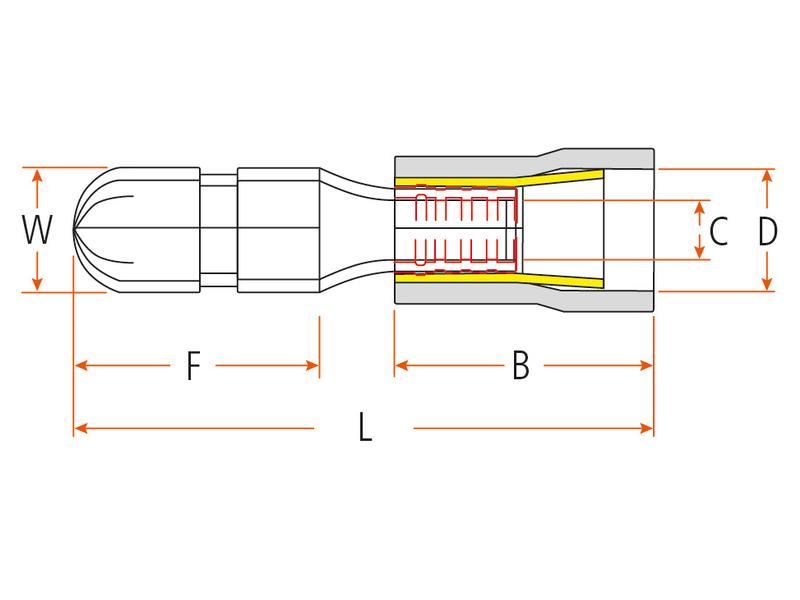 Agripak 25 un. Term. pré-isolado - Macho, 5.0mm, Azul (S.163602)