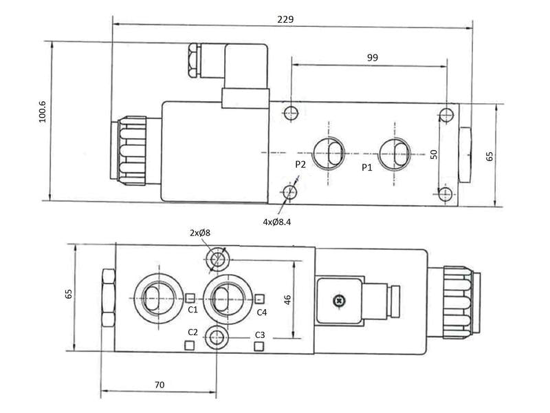 Trale Distribuidor elétrico 6 Portas 1/2'' BSP 12V (DC) (80 L/min Taxa de fluxo) (S.164003)