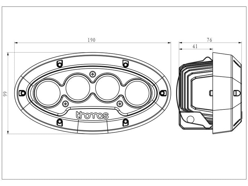 Farol de trabalho LED (Cree Alta Potencia), CISPR 25: Class 3, 4000 Lumens, 10-60V (S.164169)