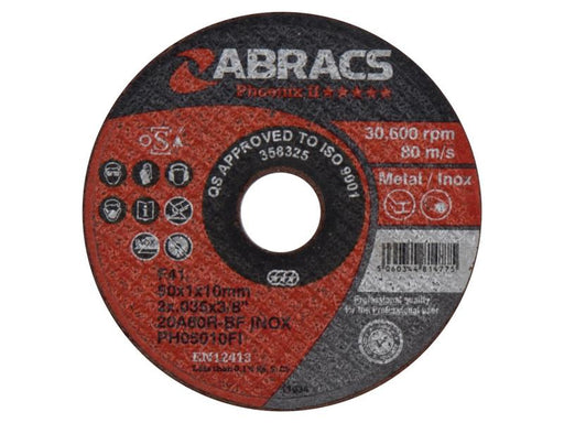 Disco de corte Ø50 x 1 x 10mm 20A60RBF (S.164802)