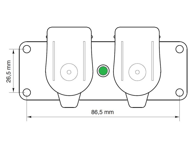 Adaptador de tomada dupla auxiliar de 3 pinos (S.164814)
