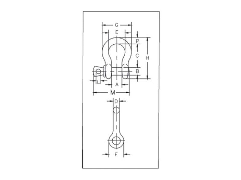 Manilha de âncora com cavilha aparafusada G209 - Carga de trabalho segura: 3 1/4T, Tamanho 15.88mm (1 un.) (S.164947)