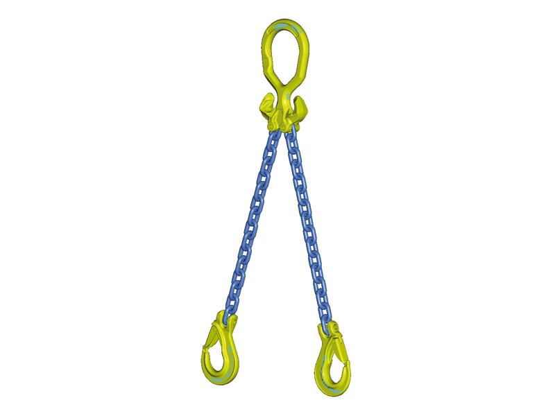 Gancho de segurança para fundas com corrente GrabiQ - Número de pernas: 2, Comprimento: 3M, Carga de trabalho segura: 3.5T (S.165018)