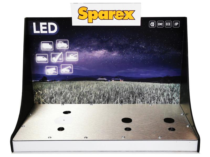 Expositor com luz LED, interruptores e base de alumínio (S.165304)