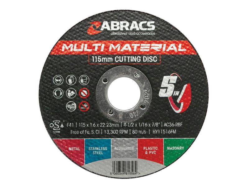 Disco de corte de metal e pedra Ø115 x 1.6 x 22mm AC36-RBF (S.165968)