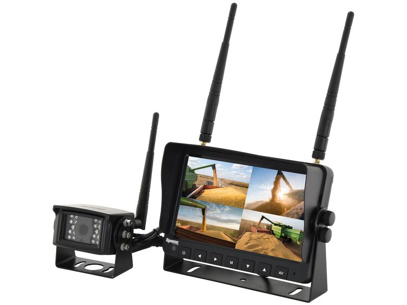 Sistema de Camara digital wireless com 1 x 7'' Digital Wireless 4QUAD split HD monitor with audio and DVR function, 1 x CMOS digital wireless camera with microphone, 1 x sunvisor Removível, 1 x Ajustá (S.166337)