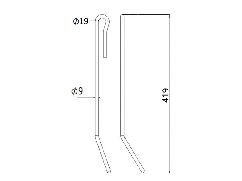 Mola - Ø9mm, Comp: 419mm Aplicavel em: 952461 (S.166706)