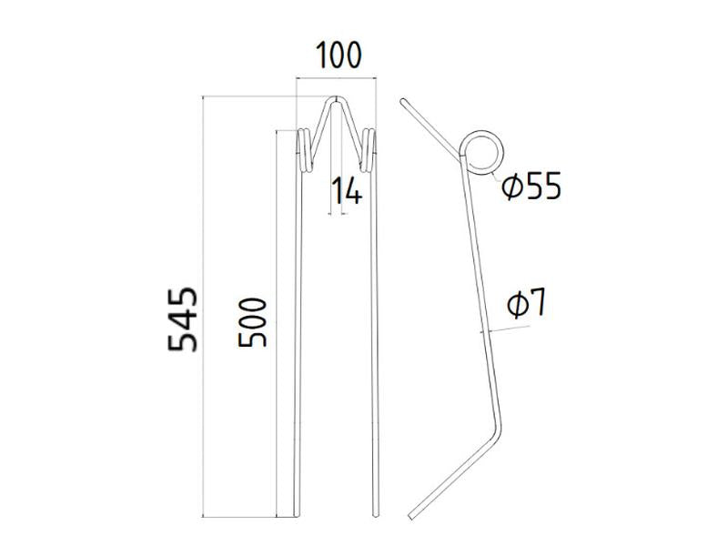 Mola - Ø7mm, Comp: 545mm Aplicavel em: 50400317 (S.166710)