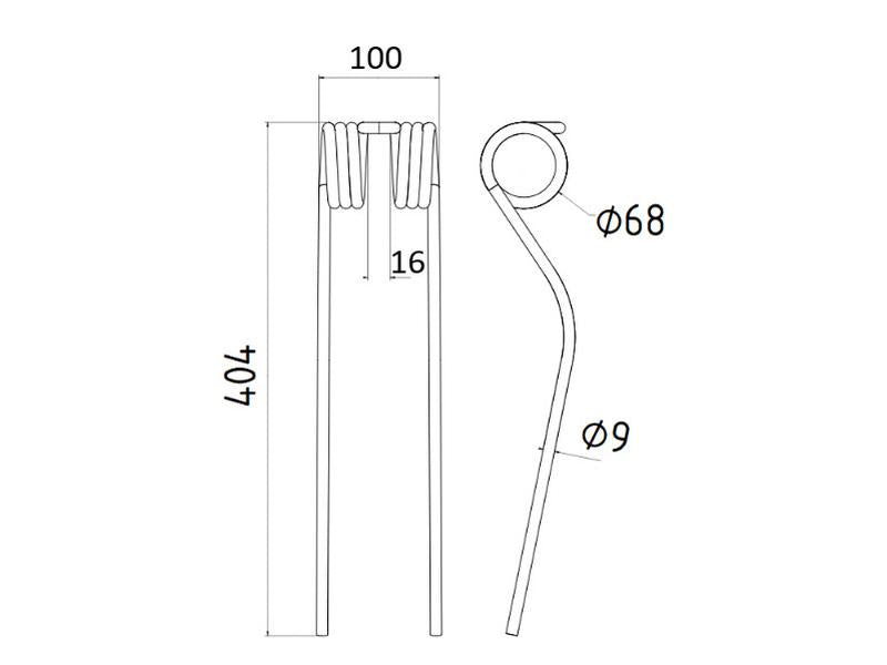 Mola Comp:404mm, Larg:100mm, Ø9mm - para Vicon Aplicavel em: 16644530 (S.166748)