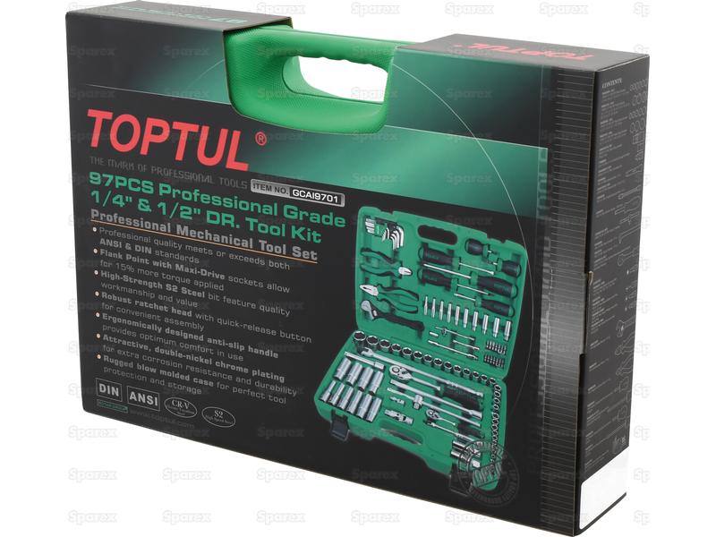 Jogo de ferramentas de 1/4'' e 1/2'' (97 un.) (S.166753)