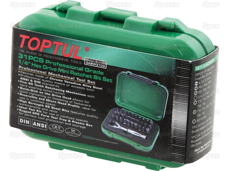 Conjunto de bits sextavados c/roquete 1/4'' (31 un.) (S.166765)