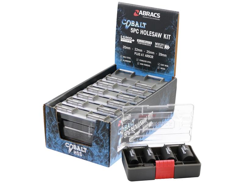 Kit de broca craneana de cobalto 5 un. - 20mm, 22mm, 25mm, 29mm & A1 Arbor (S.168851)