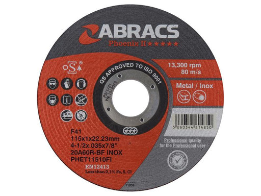 Disco de corte Ø115 x 1 x 22.23mm 20A60RBF (S.171374)