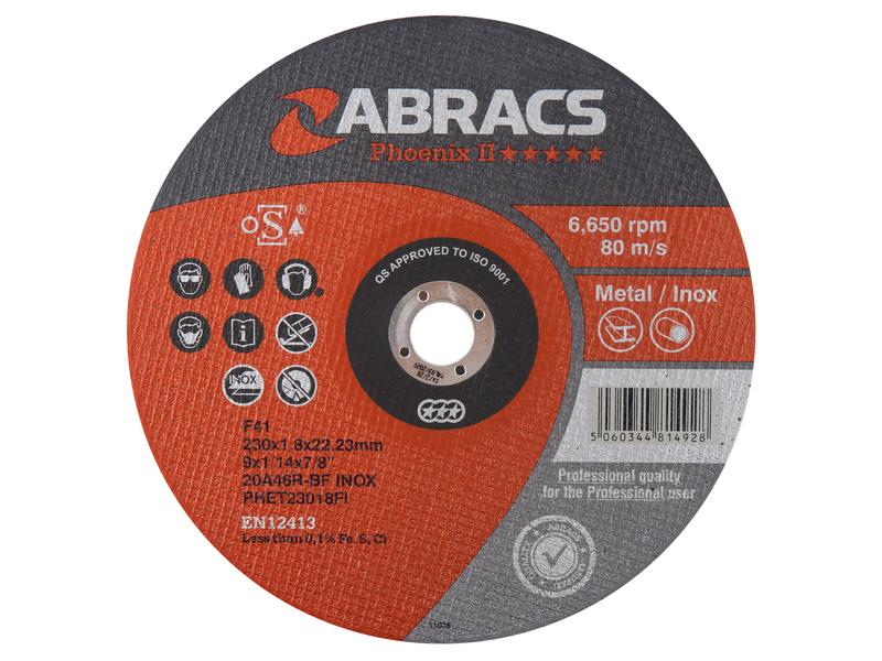 Disco de corte Ø230 x 1.8 x 22.23mm 20A60RBF (S.171376)