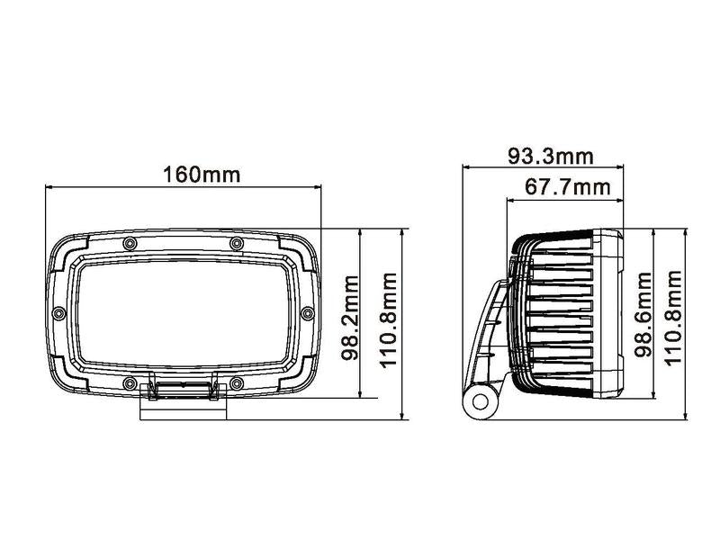 Farol de trabalho LED, 9880 Lumens, 10-30V (S.173553)