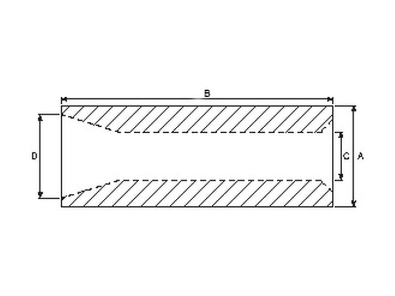 Casquilho bico do carregador frontal - Ø50 x 110mm (Cone 2) (S.1841)