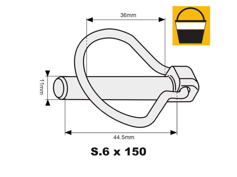 Balde pequeno 150 un. Cavilha mola tipo Pêra 11mm x 44.5mm (S.18)