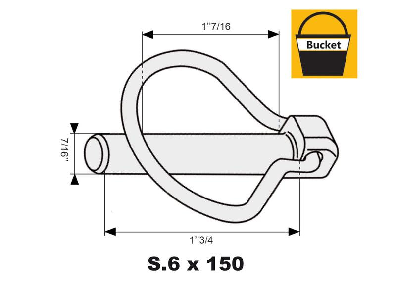 Balde pequeno 150 un. Cavilha mola tipo Pêra 11mm x 44.5mm (S.18)